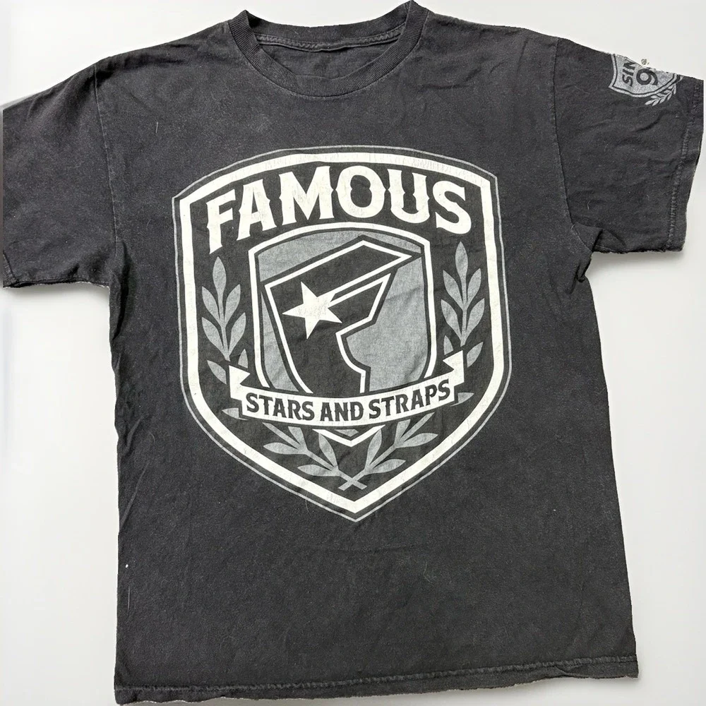 Y2K Famous Stars & Straps Short Sleeve T Shirt Men's Med Black